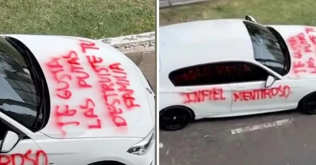 SU MARIDO LE FUE INFIEL Y SE VENGÓ PINTANDOLE EL AUTO: “DESTRUISTE TU FAMILIA”