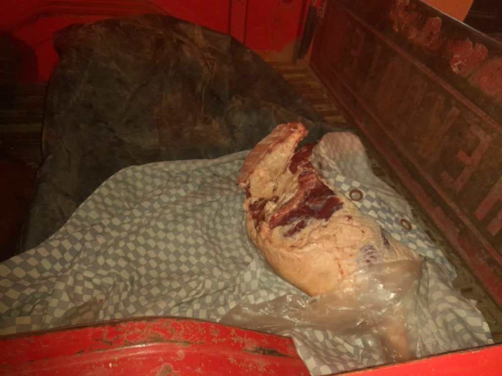 UN DETENIDO POR TRANSPORTAR CARNE SIN MEDIDAS DE SALUBRIDAD EN EL DEPARTAMENTO TULUMBA