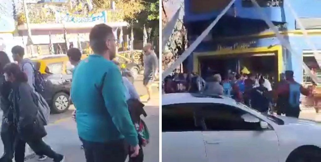 HINCHAS DE BOCA AGREDIERON A LOS DEL COLO COLO CUANDO QUISIERON COLGAR UNA BANDERA EN LA BOMBONERA