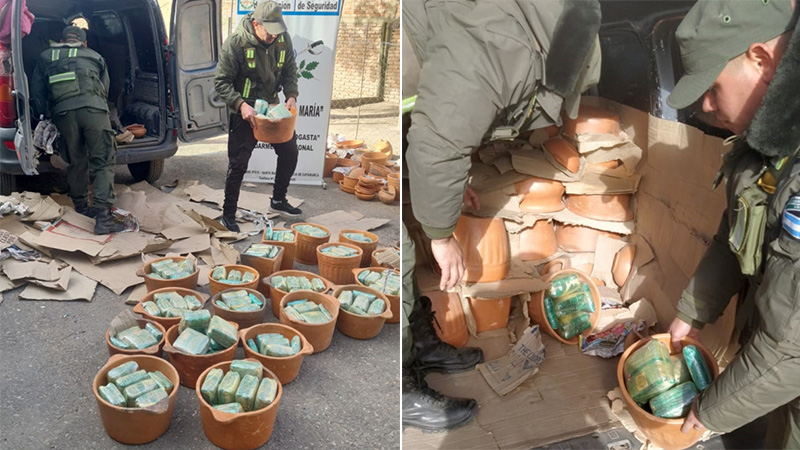 TRASLADABA DENTRO DE VASIJAS DE BARRO MÁS DE 80 KILOS DE HOJAS DE COCA