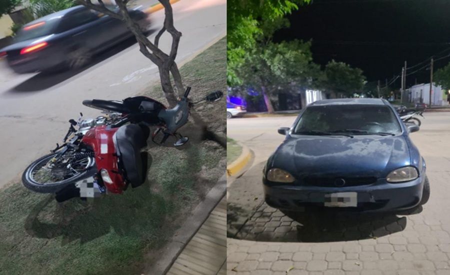 COLISIÓN EN CRUZ DEL EJE: UNA JOVEN RESULTÓ HERIDA TRAS UN CHOQUE ENTRE UN AUTO Y UNA MOTO