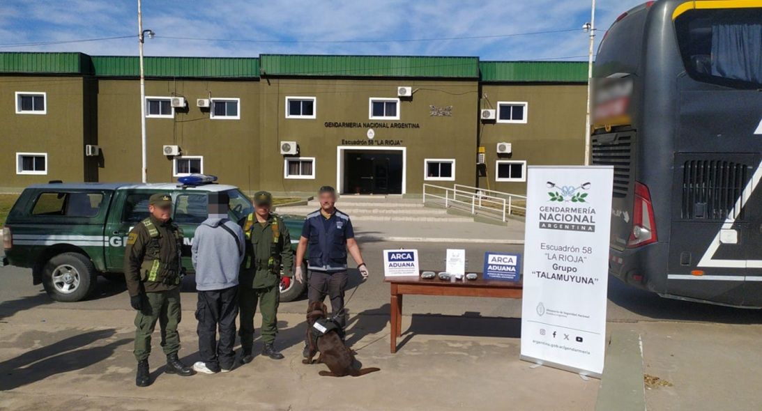 GENDARMERÍA INTERCEPTÓ UN CARGAMENTO DE MARIHUANA OCULTO EN UN COLECTIVO DE LARGA DISTANCIA Y DETIENE A UN PASAJERO