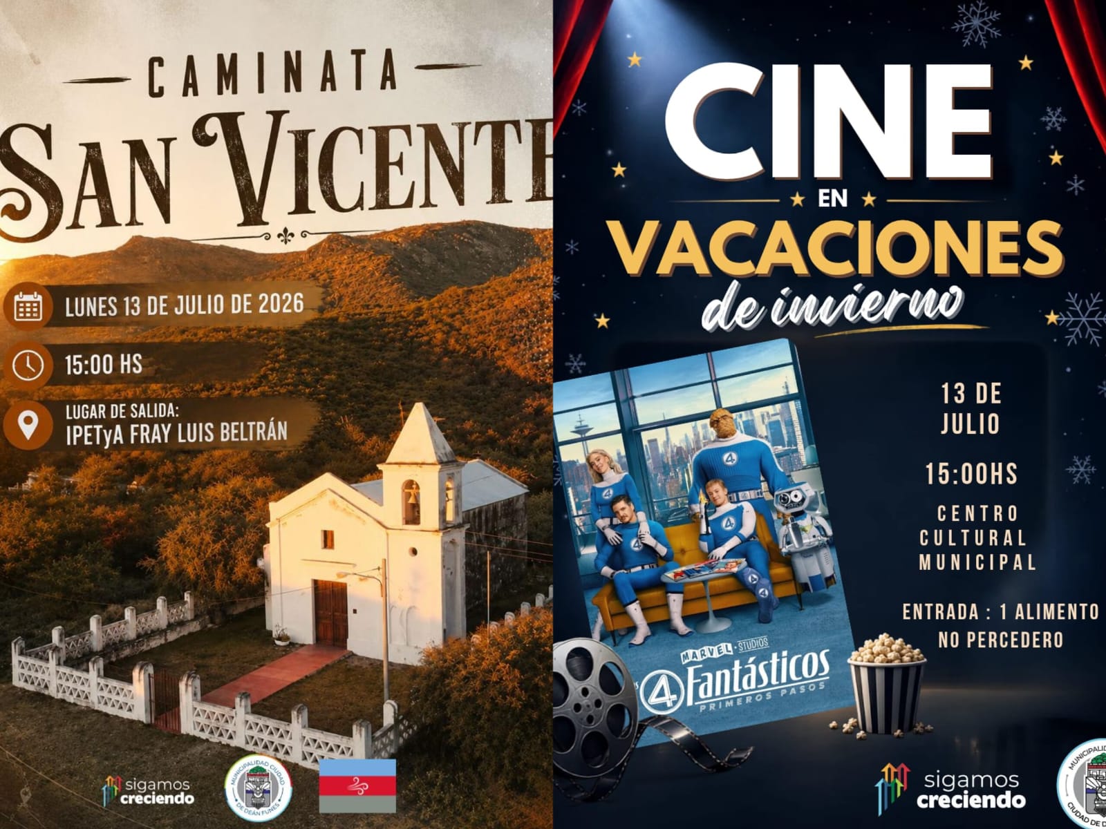 CAMINATA Y CINE GRATIS, LAS ACTIVIDADES DE ESTE LUNES POR LAS VACAS DE INVIERNO EN DEAN FUNES