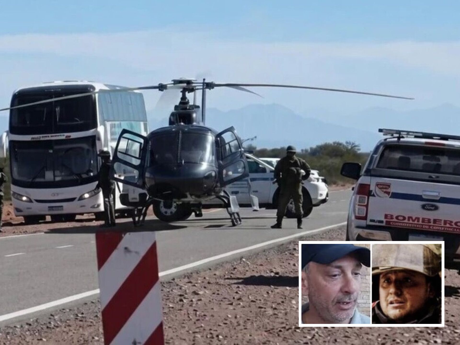 CAYÓ UN HELICÓPTERO EN SAN JUAN: SIETE MUERTOS, DOS DE ELLOS, BOMBEROS DE CÓRDOBA