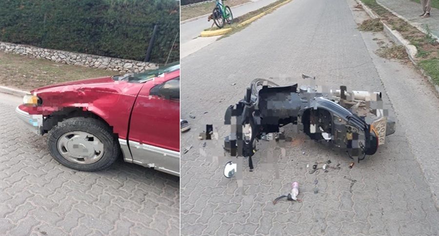 CRUZ DEL EJE: ACCIDENTE ENTRE MOTO Y UN AUTO DEJÓ UN HERIDO