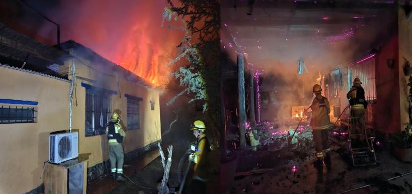 UNA VIVIENDA FUE CONSUMIDA EN SU TOTALIDAD POR UN INCENDIO EN SAN MARCOS SIERRAS